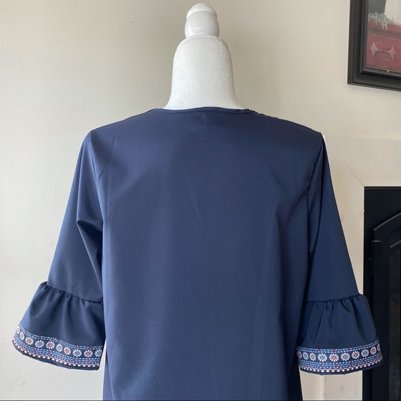 OC Order Plus Floral Bell Sleeve Blouse Top - Picture 11 of 13